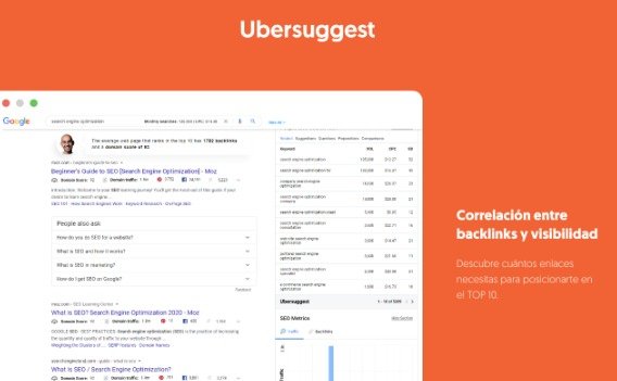 ubersuggest - extension seo de ubersuggest - extension de chrome de ubersuggest